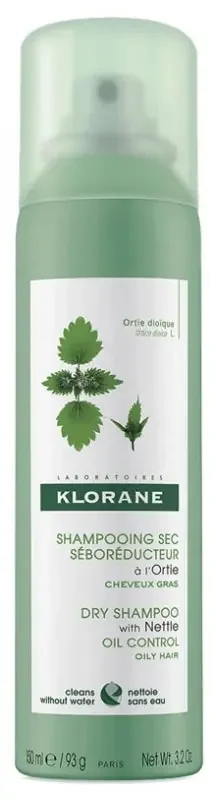 Klorane Capillaire Shampoing Sec à l‘Ortie 150 ml – Type Cheveux gras