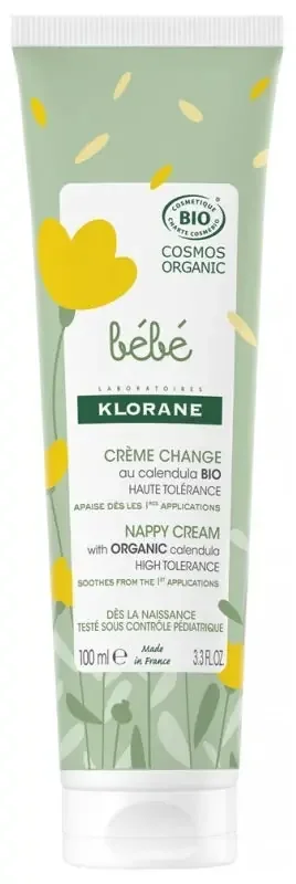 Klorane Crème Change Certifiée Bio au Calendula – Change Siège – Bébé 100 ml