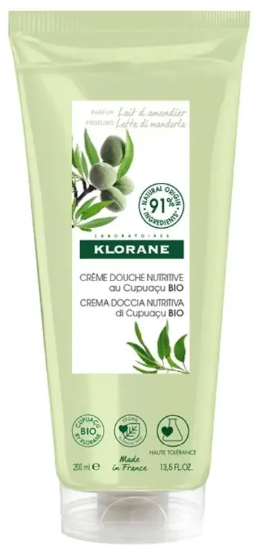 Klorane — Crème Douche au Beurre de Cupuaçu Bio – Lait d‘Amandier – Peau Sèche à Trèsèche 200 ml