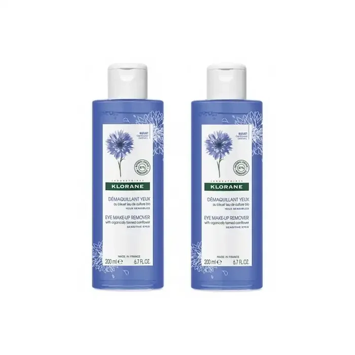 Klorane demaquillant yeux au Bleuet bio lot de 2 x 200ml