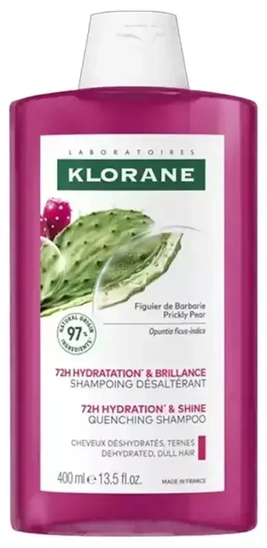 Klorane Figuier de Barbarie – Shampoing Désaltérant Cheveux Déshydratés et Ternes 400 ml