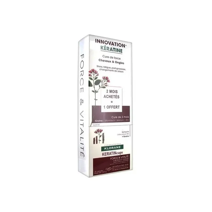 Klorane keratine antichute capillaire 2 boites+ 1 OFFERTE