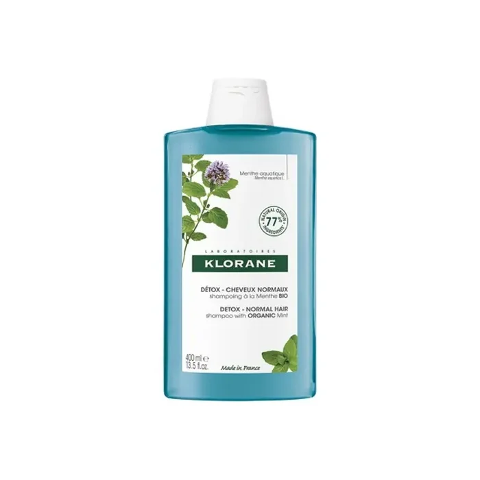 Klorane shampoing a la menthe aquatique bio detox 400ml