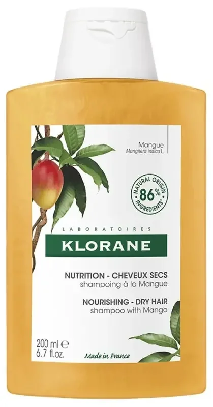 Klorane Shampoing Nutrition à la Mangue – Cheveux Secs 200 ml