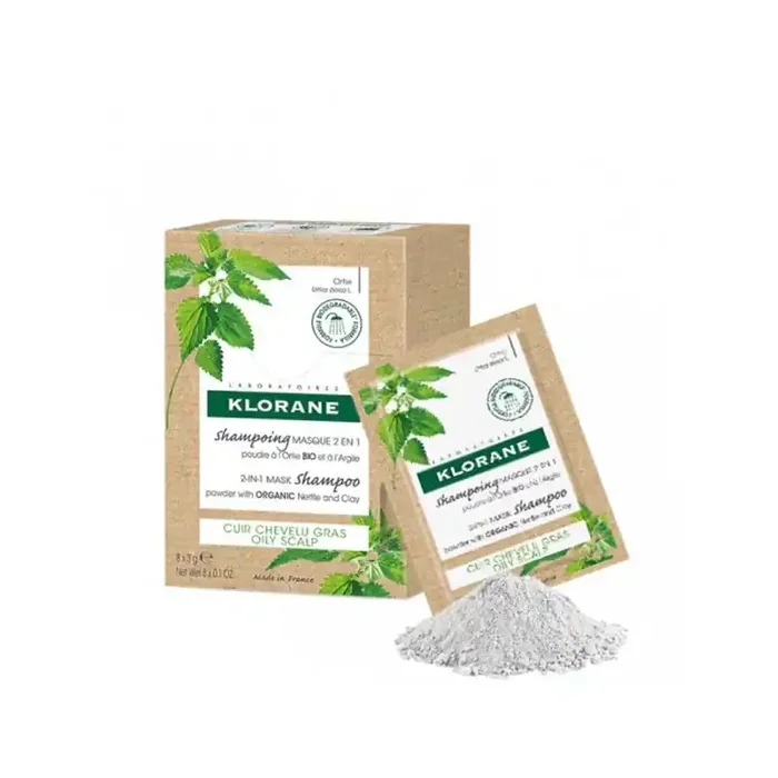 Klorane shampooing masque poudre d‘ortie et argile 8X3g