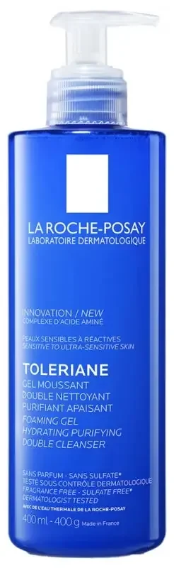 La Roche-Posay Tolériane Gel Moussant Nettoyant Peaux Sensibles à Réactives 400 ml