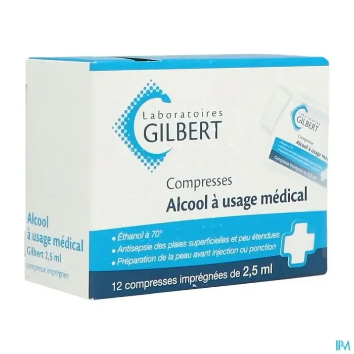Laboratoires gilbert compresse alcool 2ml5 sachet 12