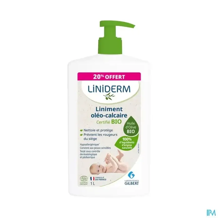 Laboratoires gilbert liniderm liniment certifié bio 1l dont 20% offert