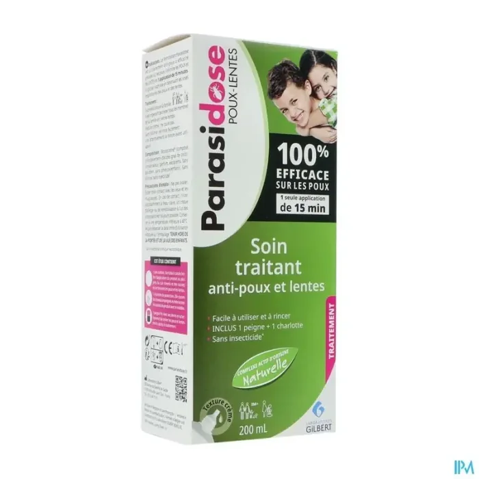 Laboratoires gilbert parasidose poux soin traitant poux lentes 200ml