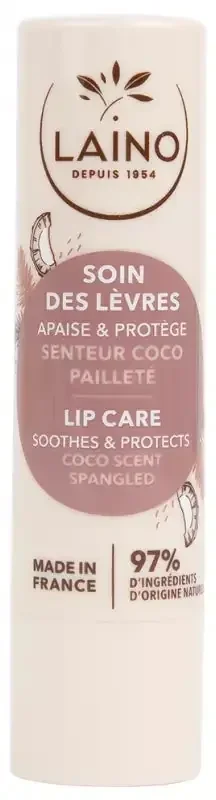 Laino Soin Des Lèvres Pailleté Senteur Cassis 4 g – Senteur Coco Pailleté