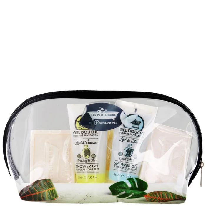 Lait de chèvre & d’ânesse – Trousse 2 Gels Douches + 2 Savons + Fleur de Douche
