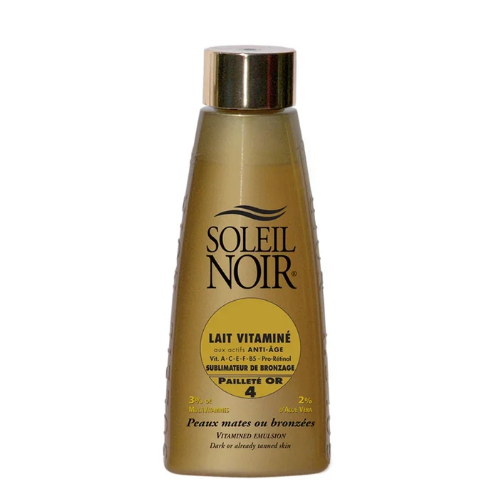 Lait Vitaminé Sublimateur de Bronzage 4 Pailleté Or – Peaux Mates ou Bronzées 150 ml