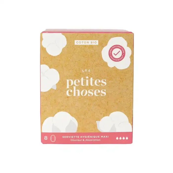 Les Petites Choses Serviette Hygienique Extra Long coton bio boite de 8