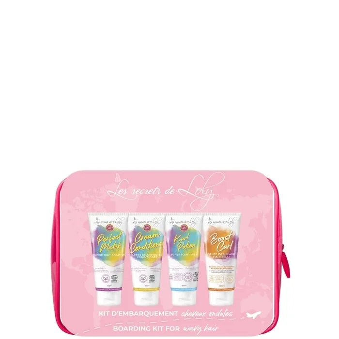 Les Secrets de Loly Trousse Cheveux Ondulés Routine Format Voyage – 4 produits