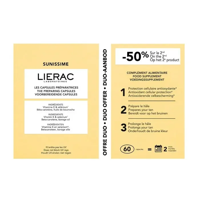 Lierac Sunissime Les capsules préparatrices 2×30 capsules