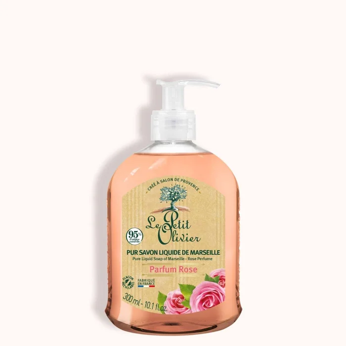 Lot de 12 – Pur Savon Liquide de Marseille – Parfum Rose