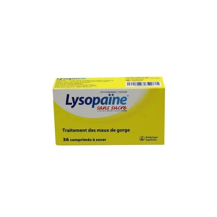 Lysopaine miel citron sans sucre 36 comprimes a sucer
