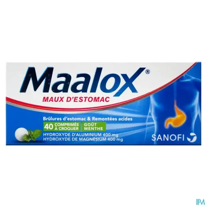 Maalox maux estomac comprimé à croquer menthe 40