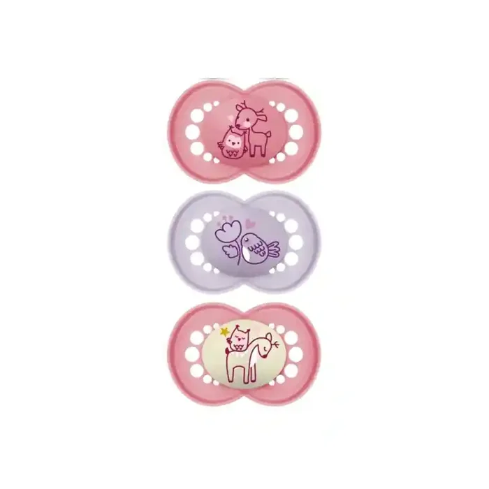 MAM Original 3 sucettes silicone +18 mois, rose