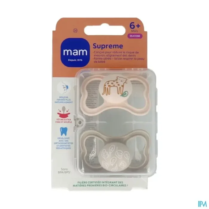 Mam sucette supreme +6m silicone x2