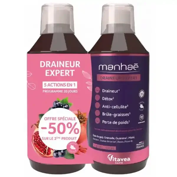 Manhaé Draineur Expert Bouteille 2 x 500 ml