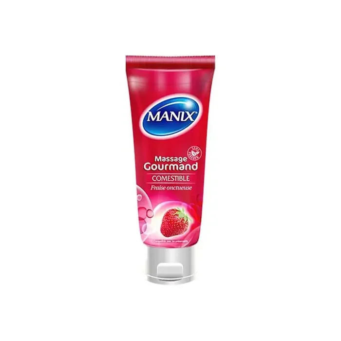 Manix gel massage gourmand comestible fraise 200ml
