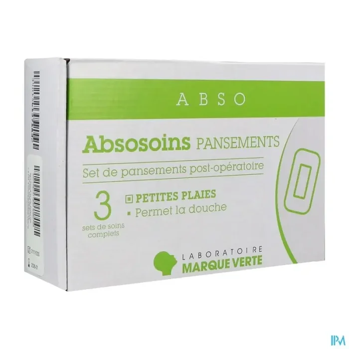 Marque verte absosoins set pansement postop petites plaies 3
