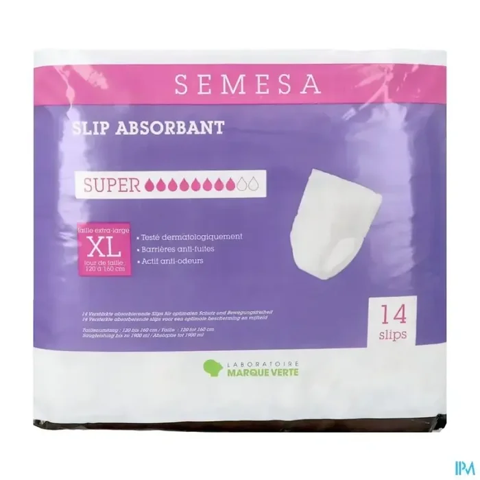 Marque verte semesa slip absorbants super xlarge sachet de 14