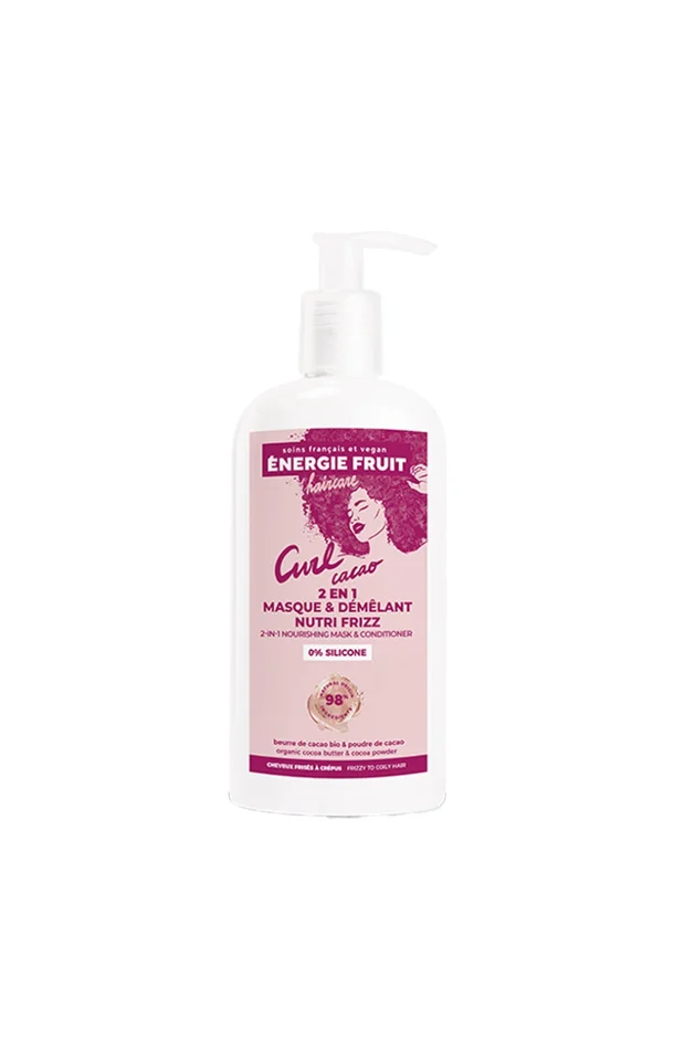 Masque 2-en-1 nutrition intense – Beurre de cacao bio – Cheveux frisés à crépus – 300 ml