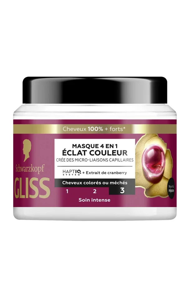 Masque 4-en-1 naturel – Eclat Couleur – Cheveux colorés ou méchés – 400 ml