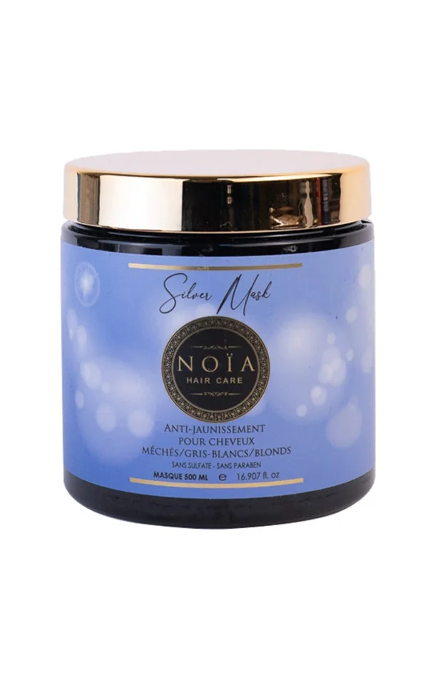 Masque anti-jaunissement – Cheveux blonds, blancs ou gris – 500 ml