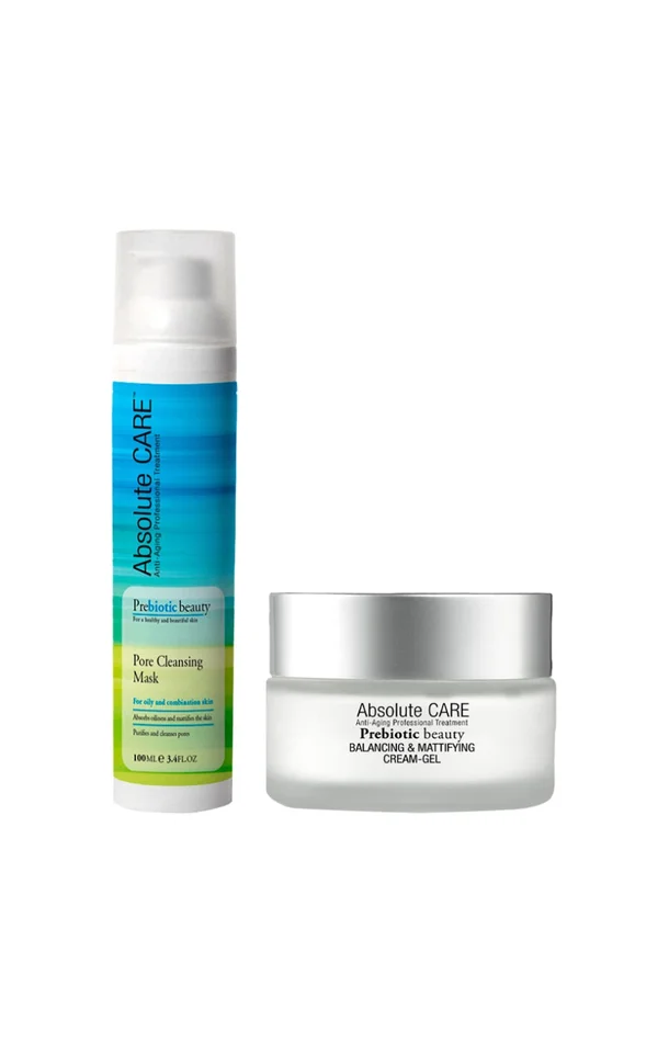 Masque désincrustant & gel-crème équilibrant – Prébiotiques – Visage