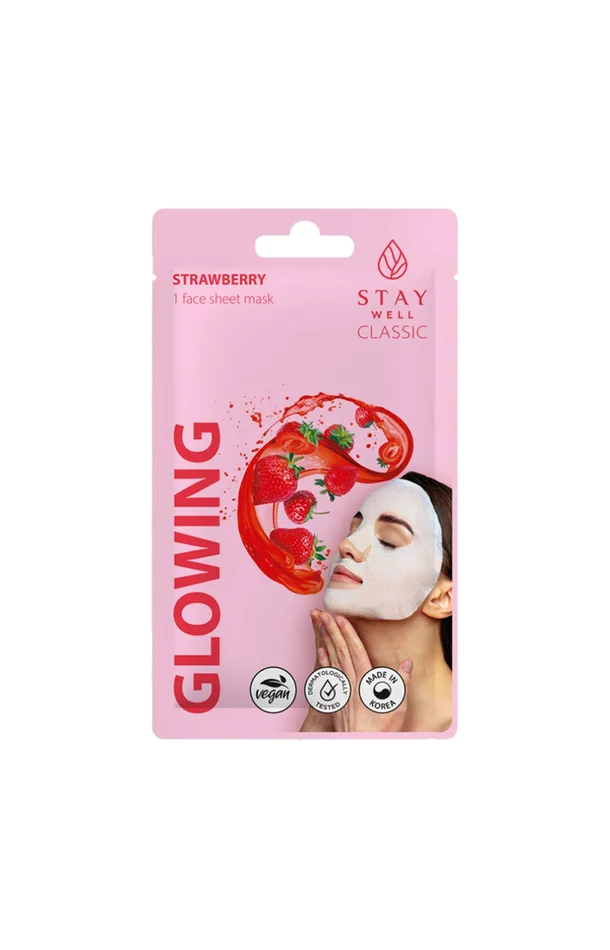Masque éclat en tissu – Fraise – Visage – 10 unités