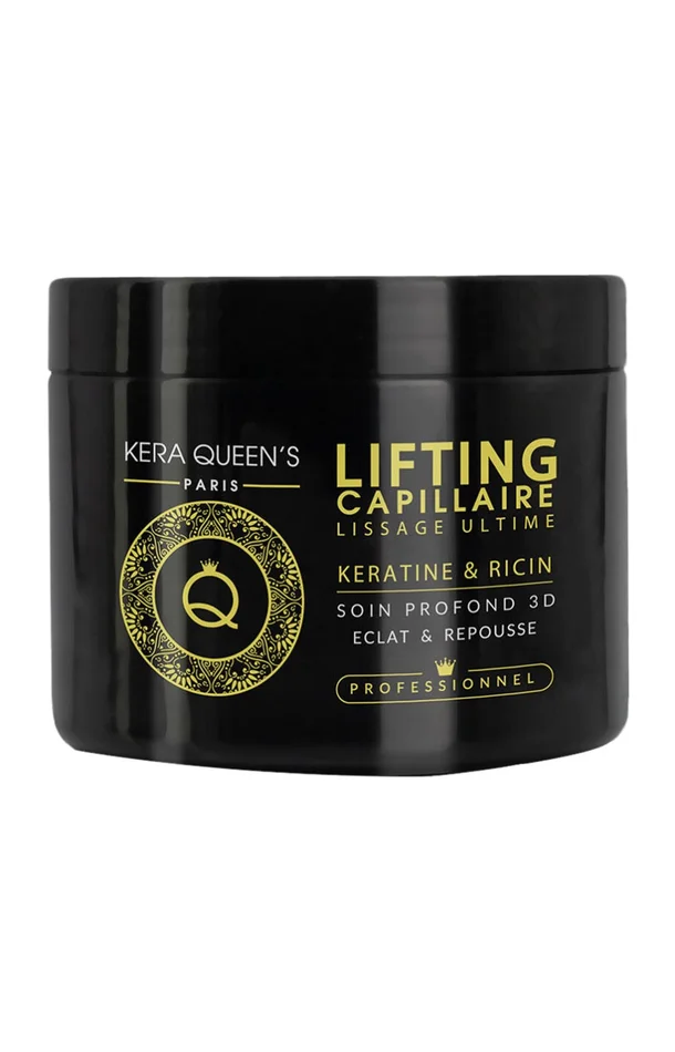 Masque lifting capillaire éclat & repousse – Kératine & ricin – Tous types de cheveux – 500 ml