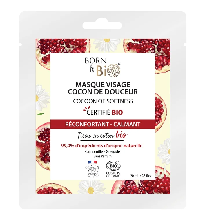 Masque visage Cocon de Douceur en coton – Certifié Bio