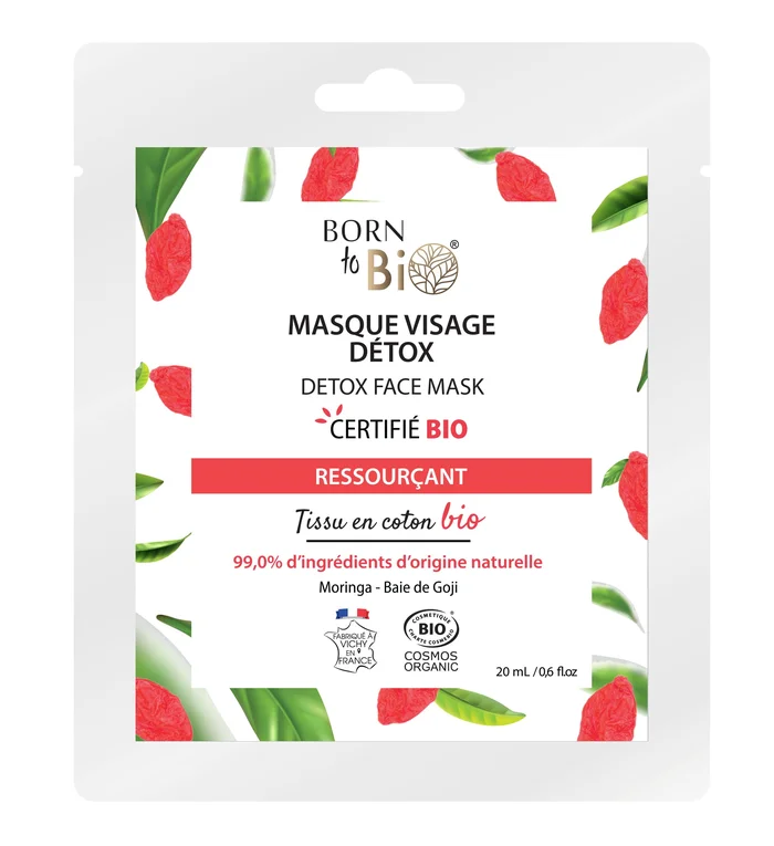 Masque visage Détox en coton – Certifié Bio