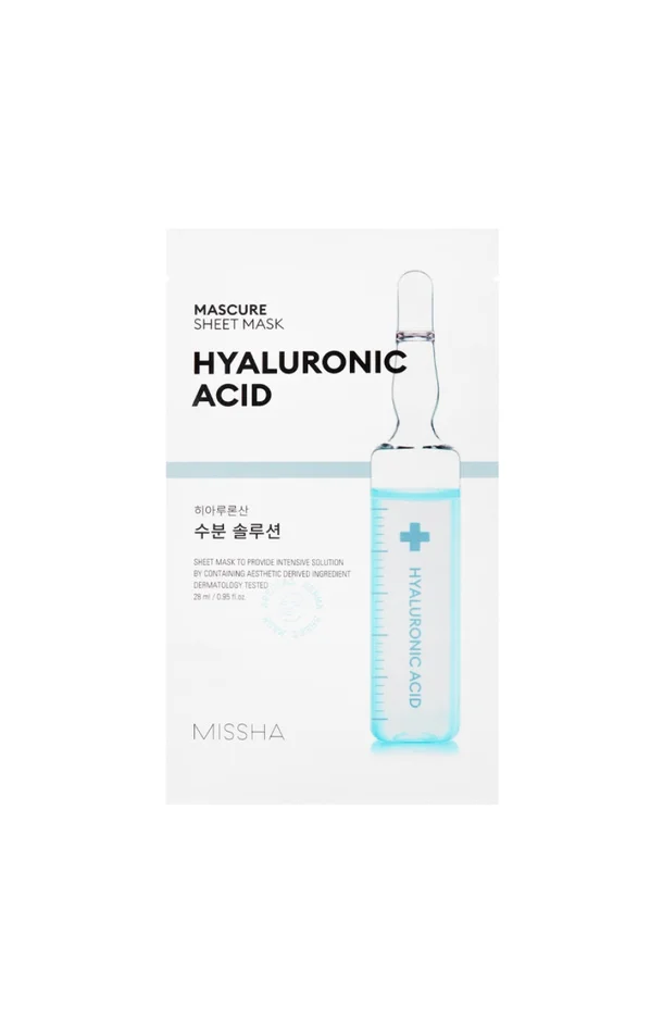 Masques en tissu hydratant – Acide hyaluronique – Peaux sèches – 20 unités