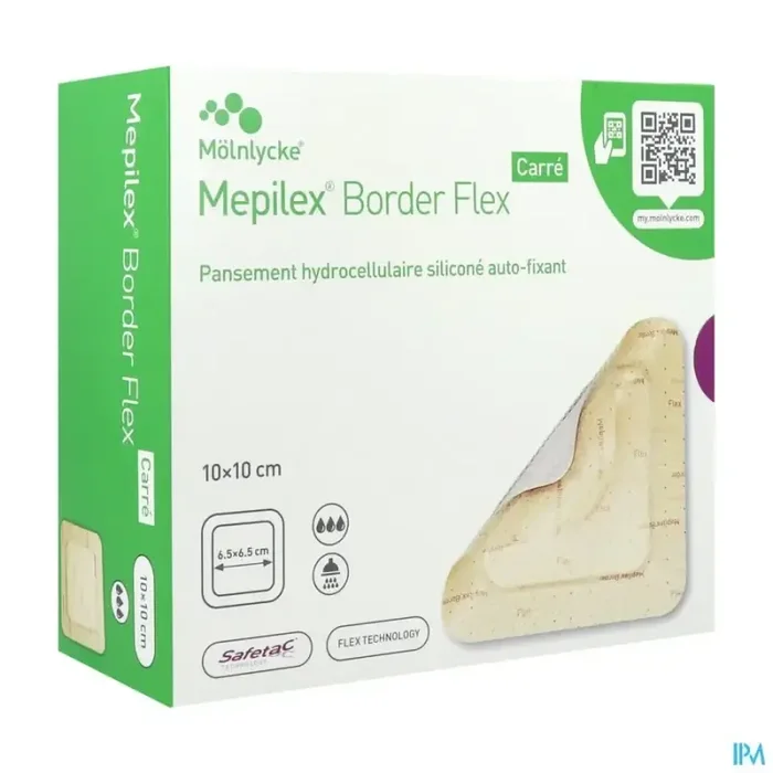 Mepilex border flex carre pansement 10cm x 10cm 16