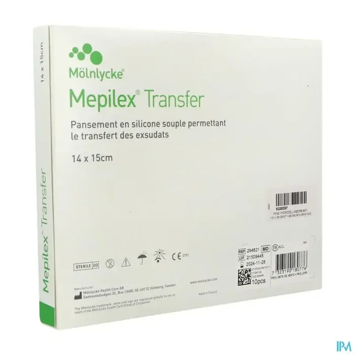 Mepilex transfer pansement 14cm x 15cm 10