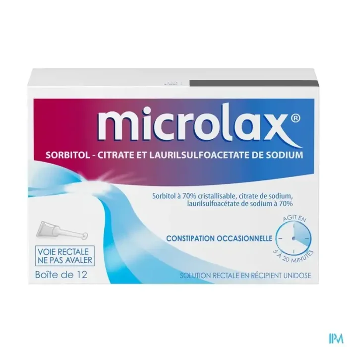 Microlax solution rectale unidose 6g45 12