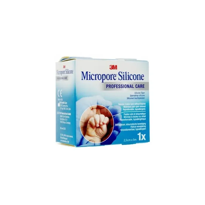 MICROPORE SILICONE 2.5CM X 5M 3M