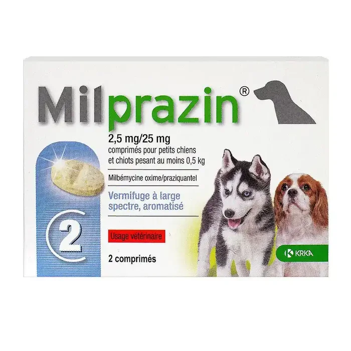 Milprazin 2,5/25mg chiens 2 comprimés