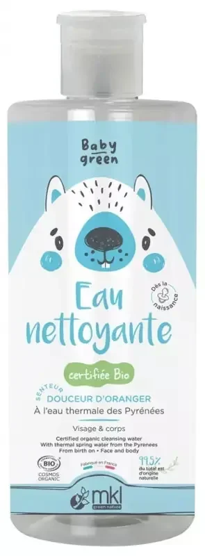 MKL Green Nature Baby Green Eau Nettoyante Visage & Corps Bio 1 l