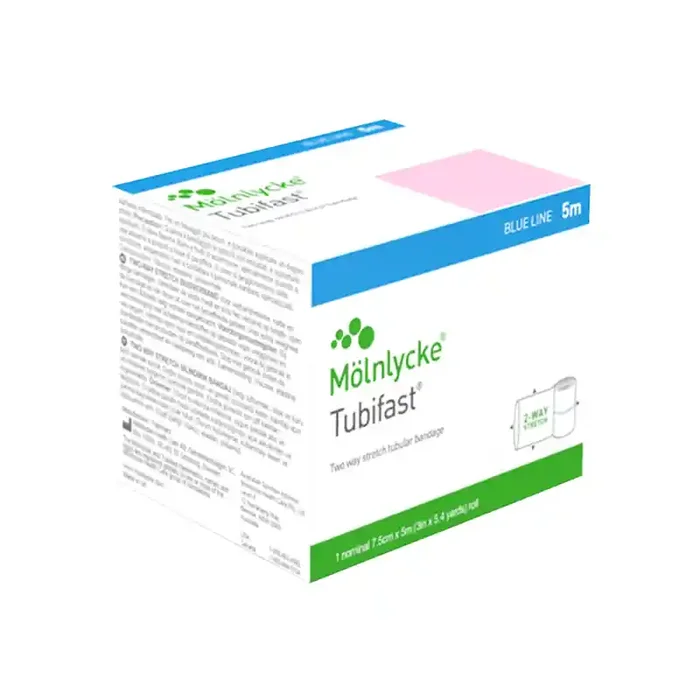 Molnlycke Tubifast 2-way stretch bandage bleu 7.5cm x 10m
