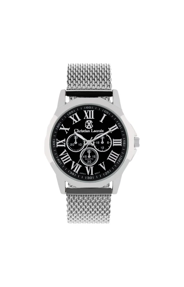 Montre – Acier inoxydable argenté & noir – Homme