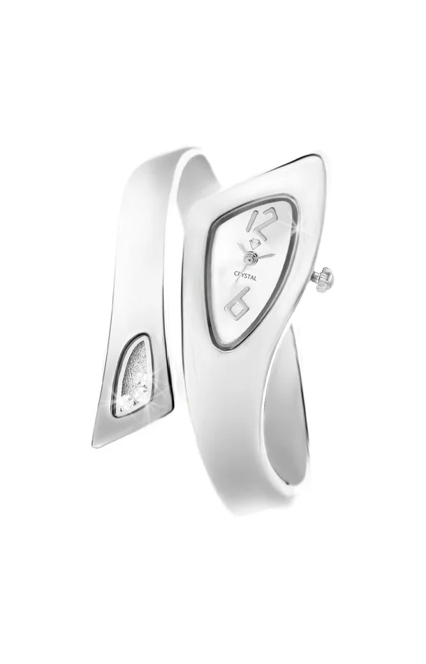 Montre – Laiton argenté & cristaux – Argenté