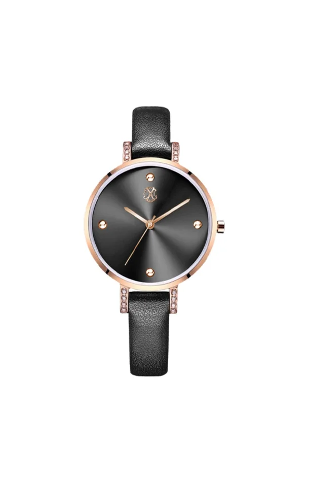 Montre à quartz – Doré rose & noir