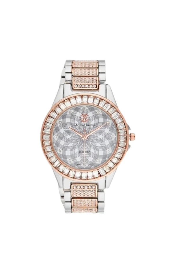 Montre à quartz en acier – Argenté & rose gold