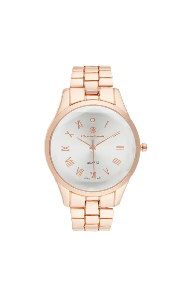 Montre à quartz en acier – Doré rose