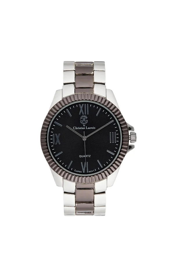 Montre à quartz en acier inoxydable – Gris – Homme